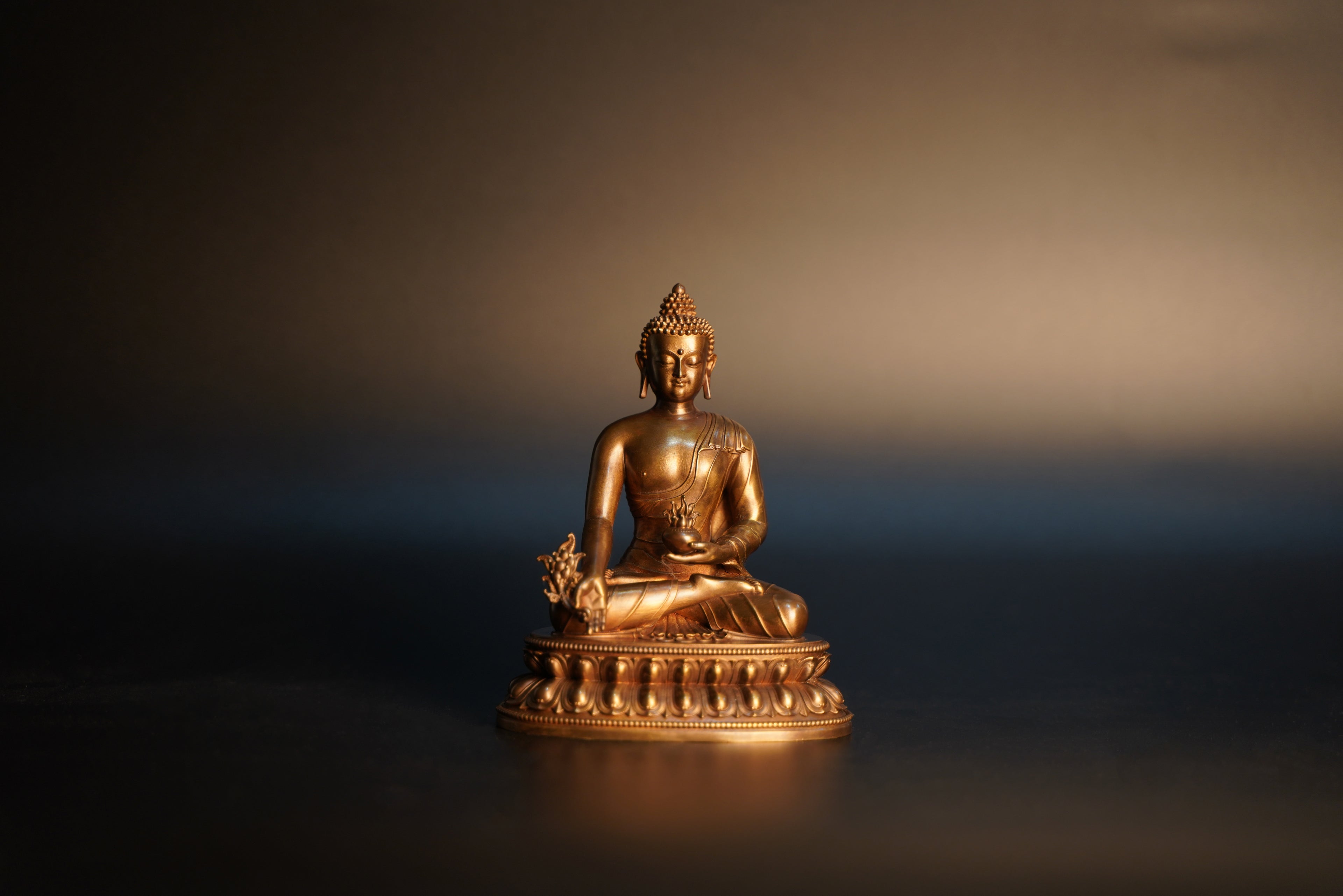 Medicine Buddha Statue - Buddha of Healing & Medicine - For Health, Longevity & Overcoming Illness - Home Altar Devotion