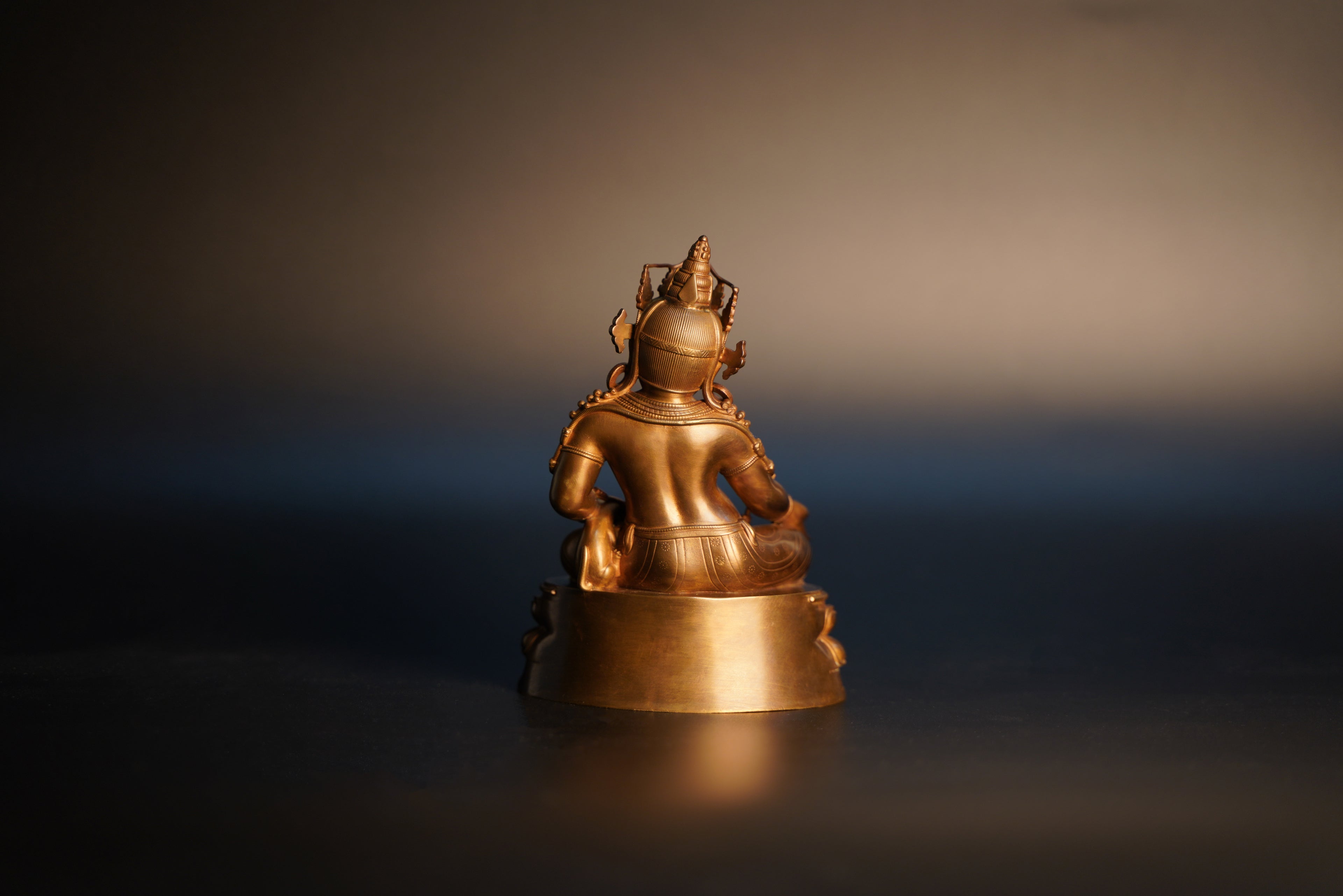 Yellow Jambhala Statue - Handcrafted Pure Brass for Wealth & Abundance - Feng Shui & Buddhist Altar