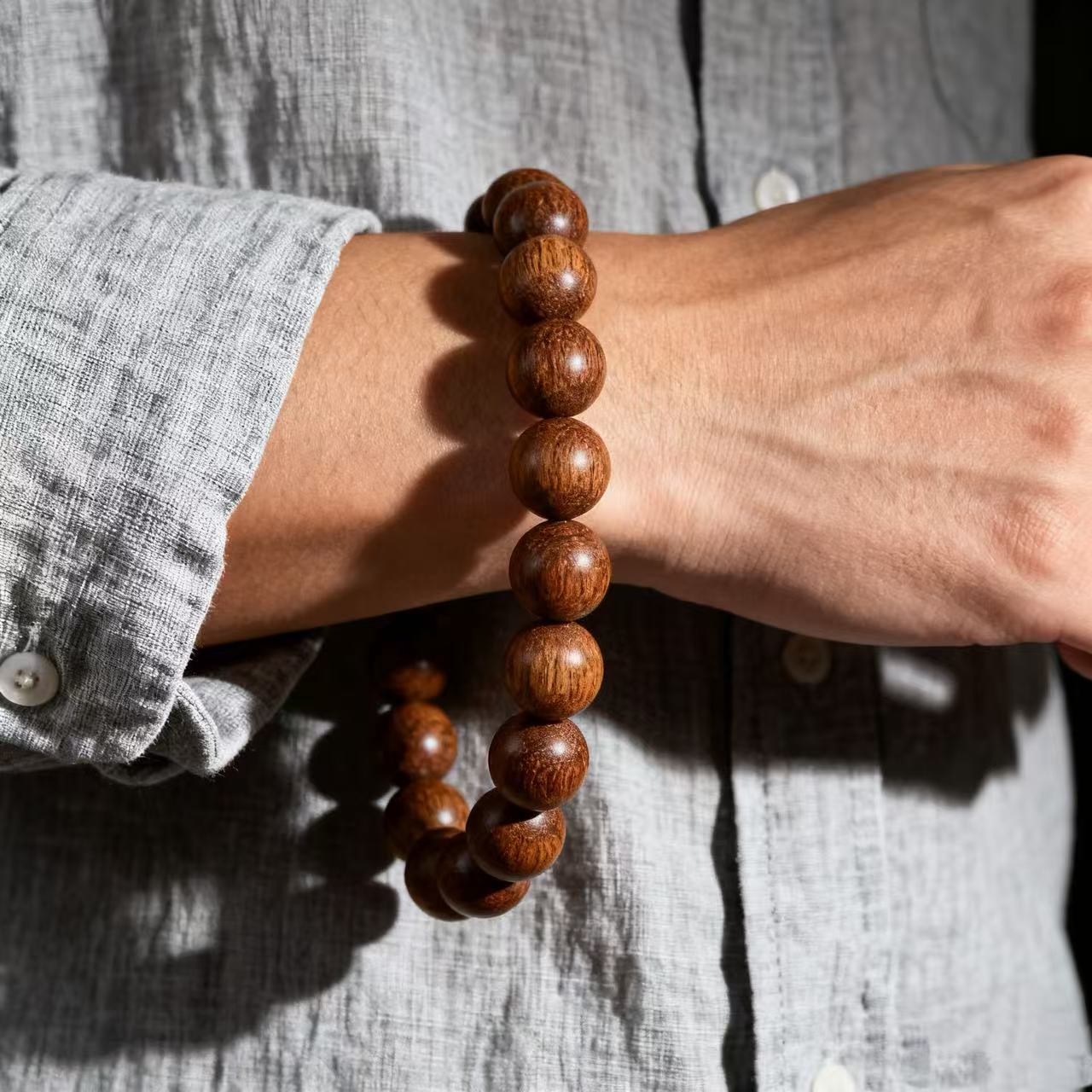 Meaningful Gift Agarwood Blessing Bracelet - Wishes for Peace, Health & Good Fortune - Zen Gift of Protection