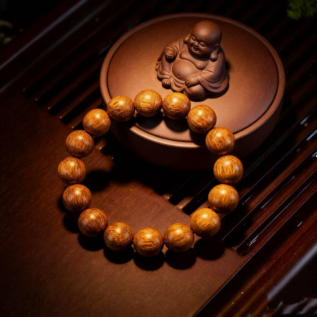Meaningful Gift Agarwood Blessing Bracelet - Wishes for Peace, Health & Good Fortune - Zen Gift of Protection