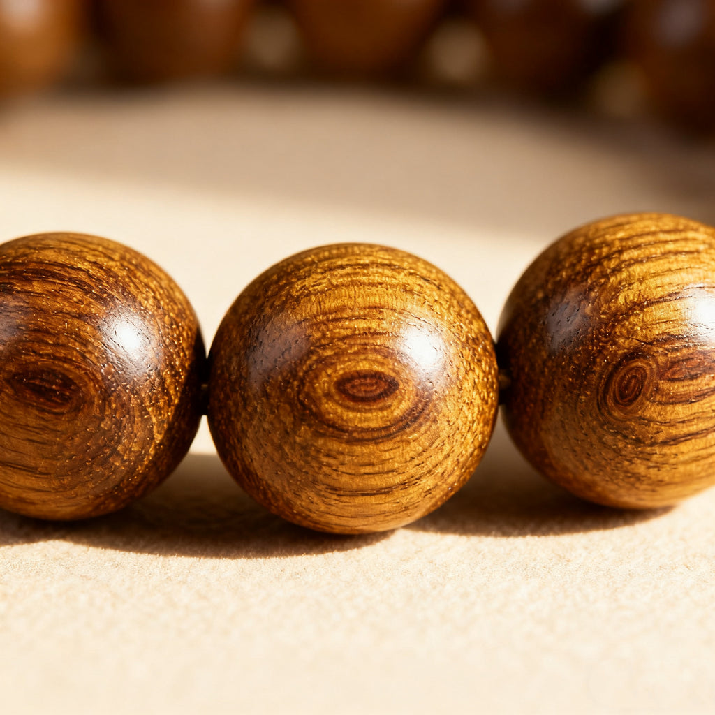 Meaningful Gift Agarwood Blessing Bracelet - Wishes for Peace, Health & Good Fortune - Zen Gift of Protection